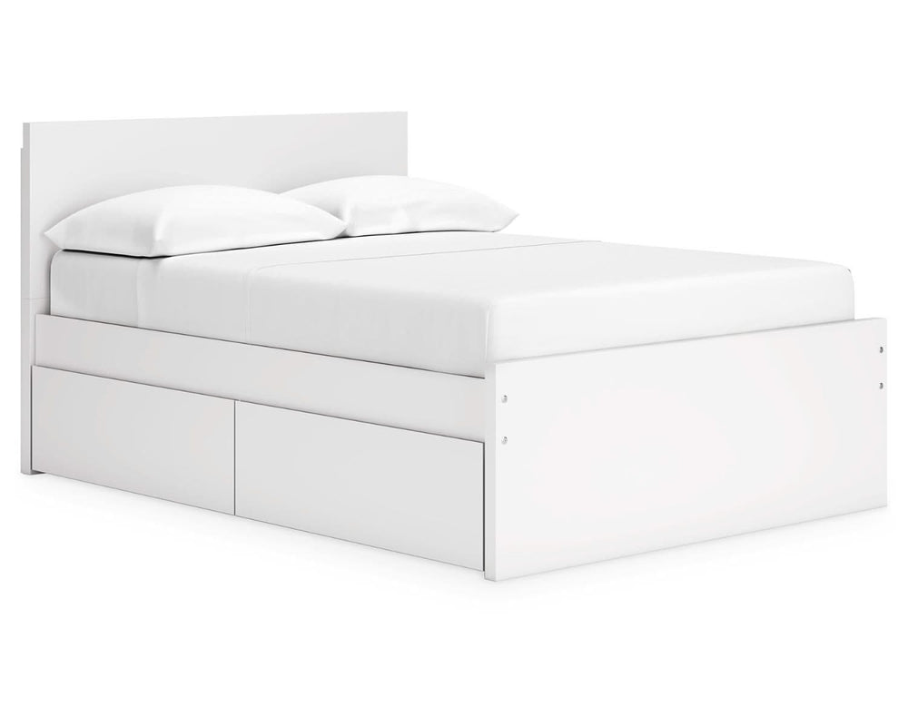 Cama de plataforma Onita con paneles completos y almacenamiento en dos lados