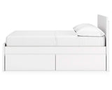 Cama de plataforma Onita con paneles completos y almacenamiento en dos lados