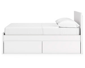 Cama de plataforma Onita con paneles completos y almacenamiento en dos lados