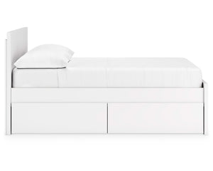 Cama de plataforma Onita con paneles completos y almacenamiento en dos lados