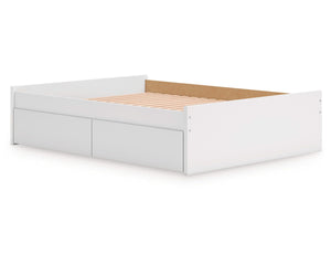 Cama Queen Onita con plataforma y almacenamiento en un lateral