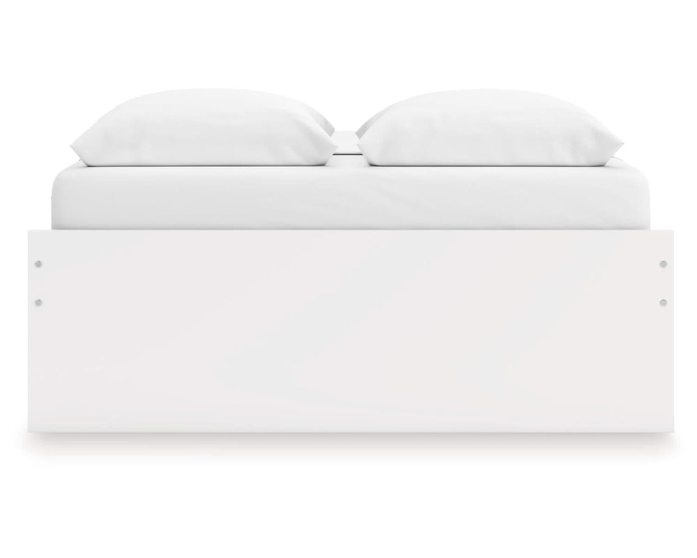 Cama Queen Onita con plataforma y almacenamiento en un lateral