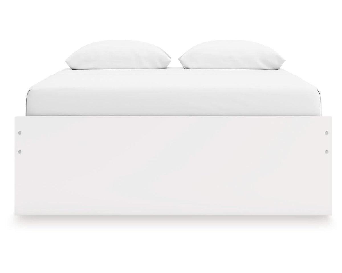 Cama Queen Onita con plataforma y almacenamiento en un lateral