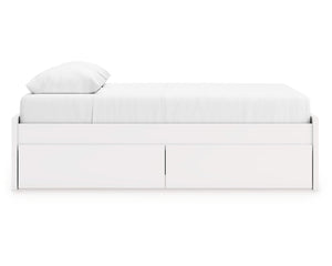 Cama Queen Onita con plataforma y almacenamiento en un lateral