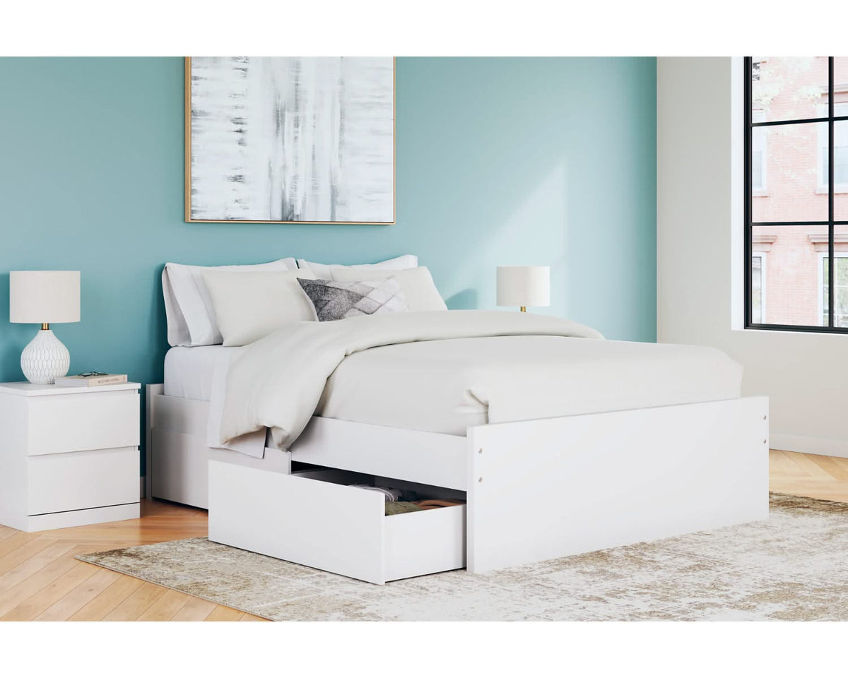 Cama Queen Onita con plataforma y dos laterales de almacenamiento