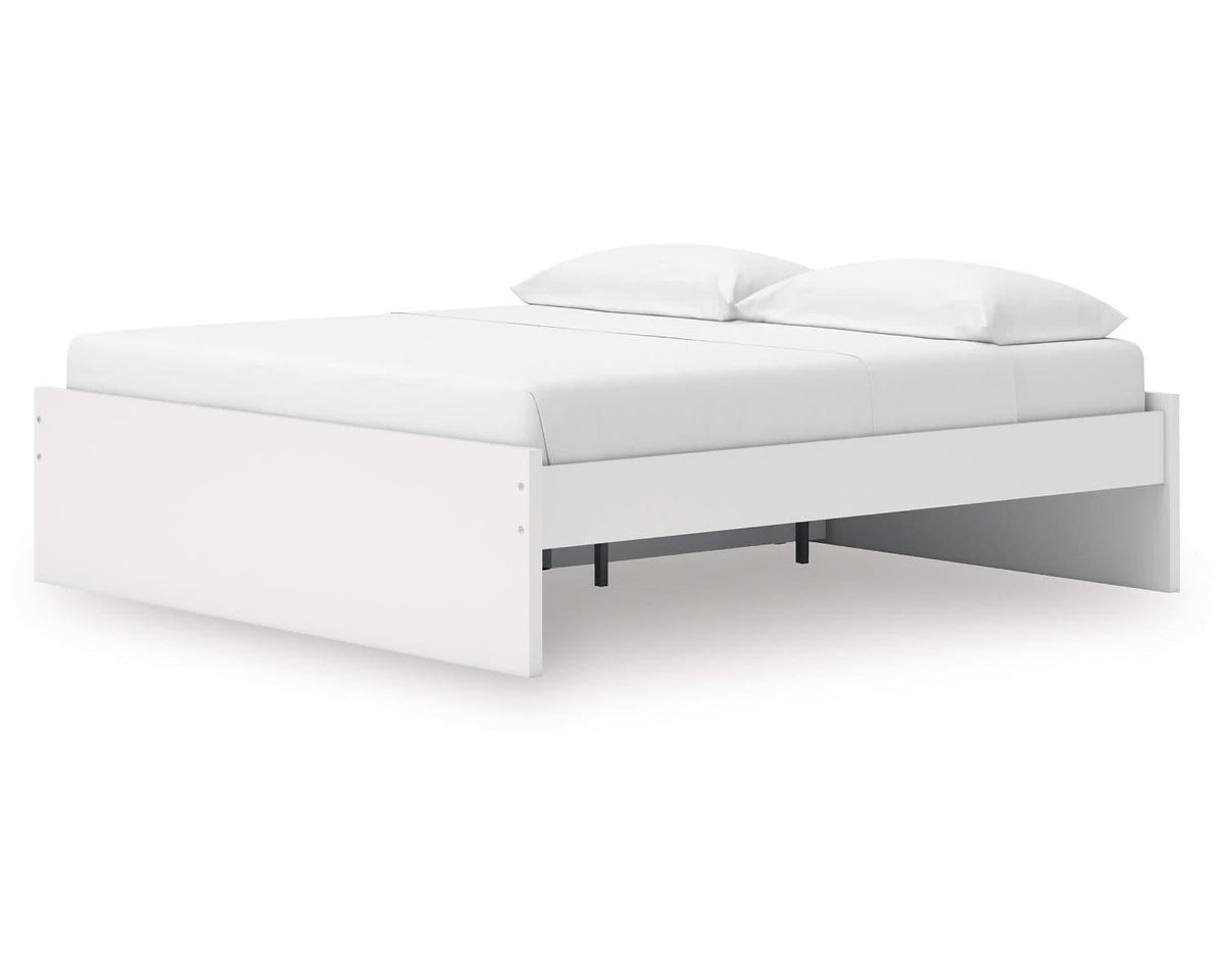 Cama Onita King con plataforma y almacenamiento en un lado
