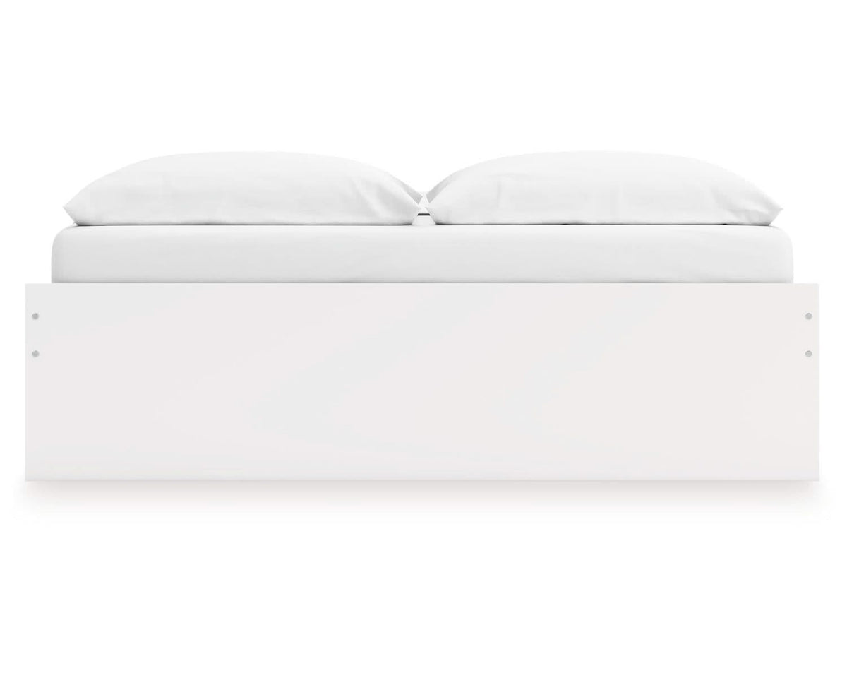 Cama Onita King con plataforma y almacenamiento en un lado