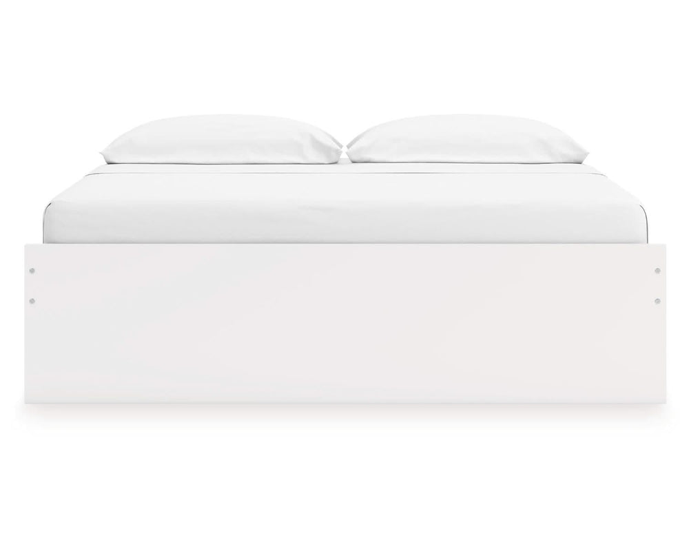 Cama Onita King con plataforma y almacenamiento en un lado