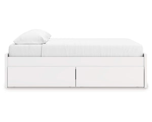 Cama Onita King con plataforma y almacenamiento en un lado