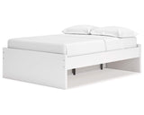 Cama de plataforma completa Onita con almacenamiento en un lado