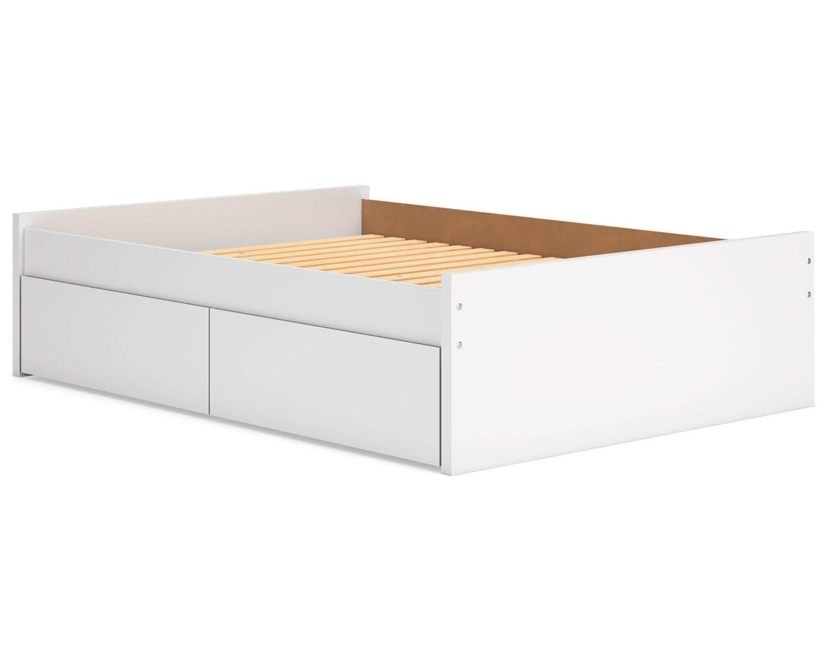 Cama de plataforma completa Onita con almacenamiento en un lado