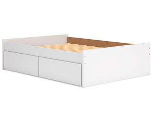 Cama de plataforma completa Onita con almacenamiento en un lado