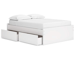 Cama de plataforma completa Onita con almacenamiento en un lado