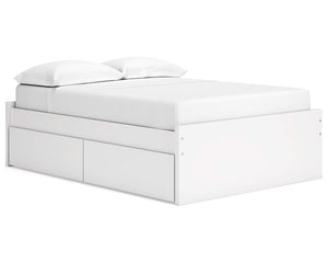 Cama de plataforma completa Onita con almacenamiento en un lado