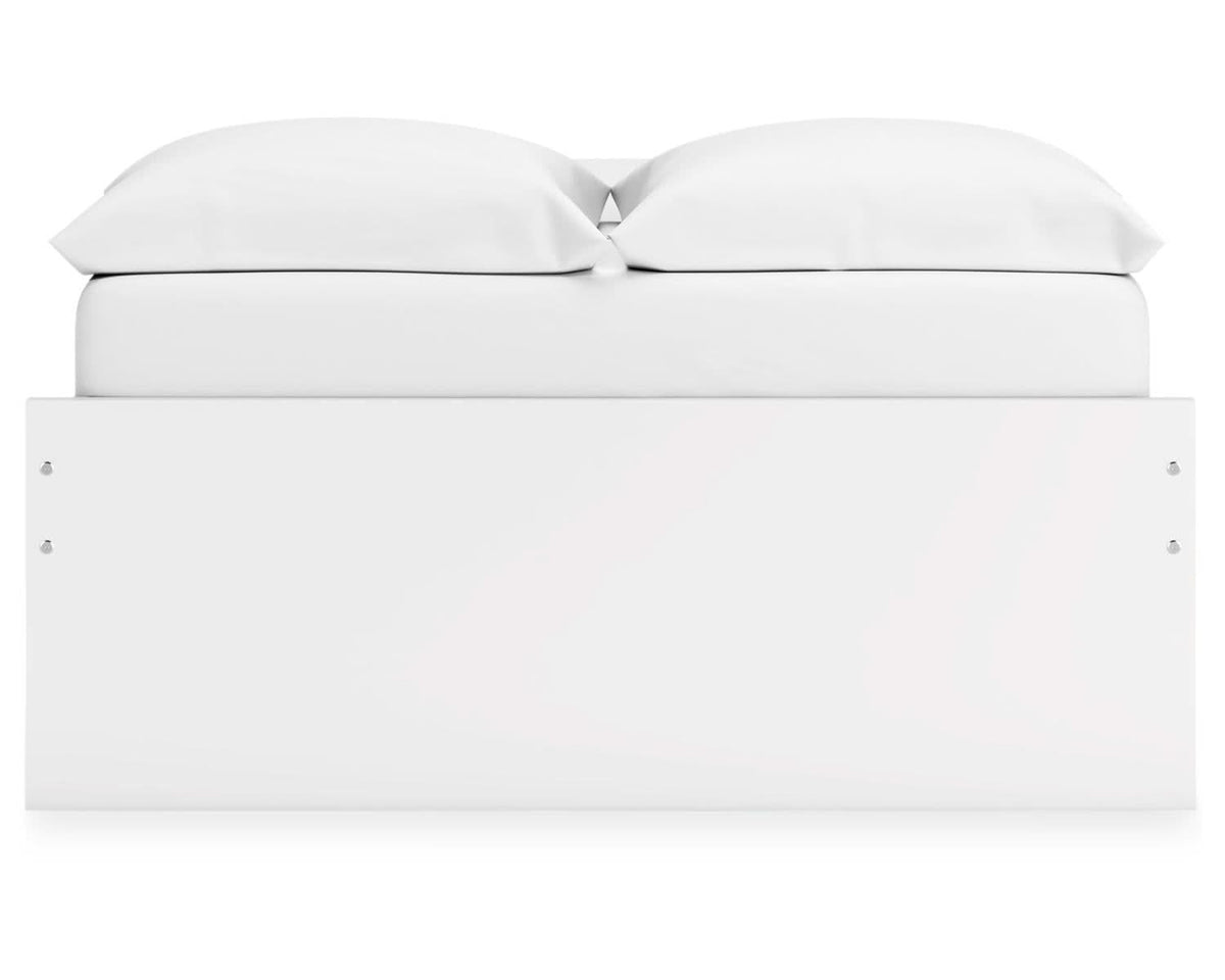 Cama de plataforma completa Onita con almacenamiento en un lado