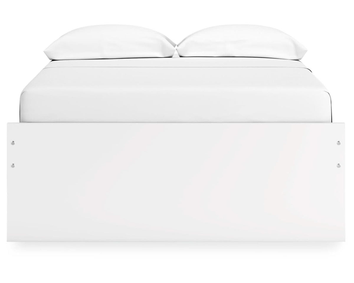 Cama de plataforma completa Onita con almacenamiento en un lado
