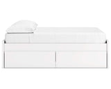 Cama de plataforma completa Onita con almacenamiento en un lado