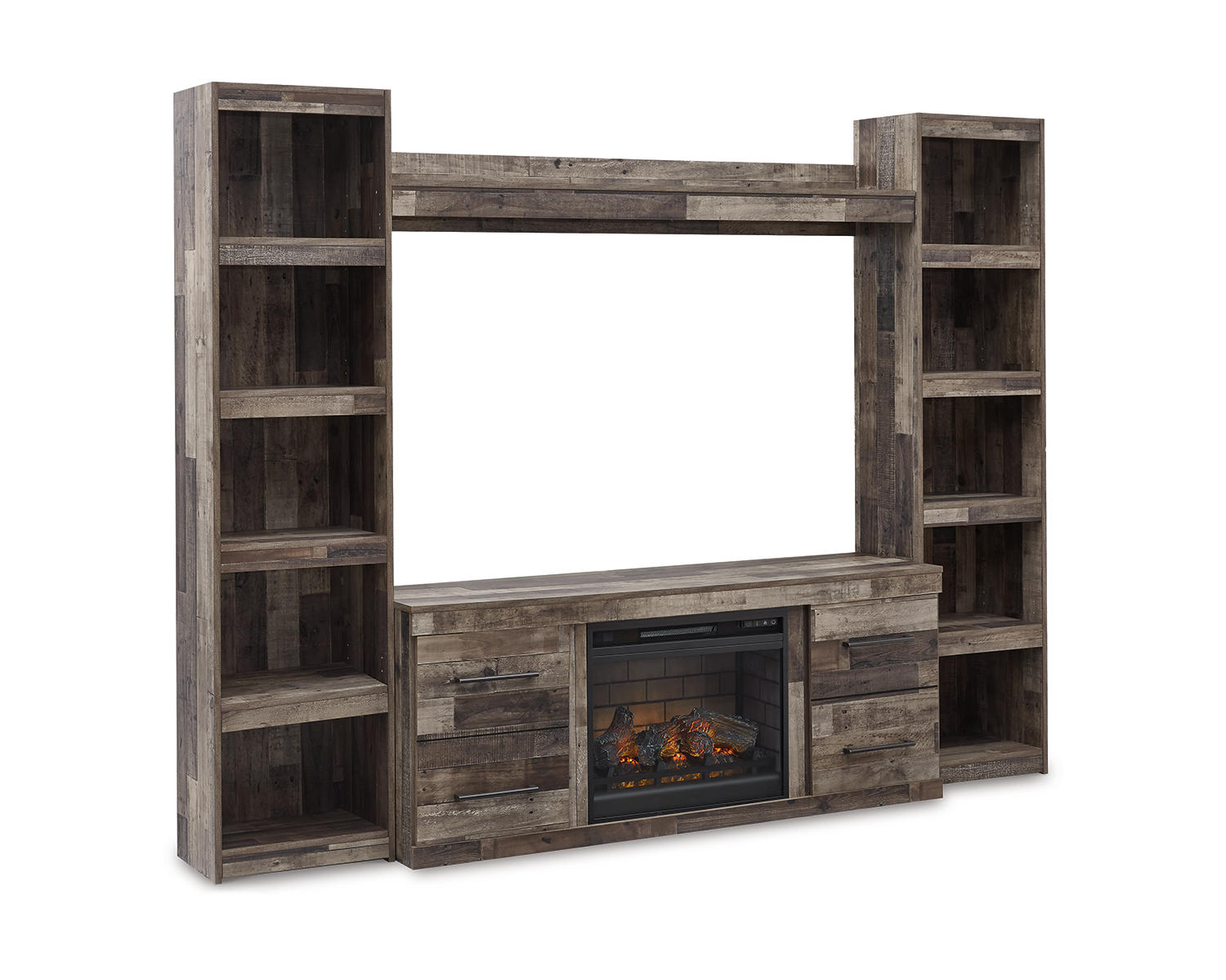 Derekson 4-Piece Entertainment Center with Electric Fireplace
