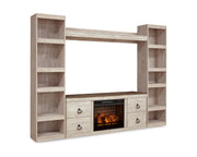 Willowton 4-Piece Entertainment Center with Electric Fireplace
