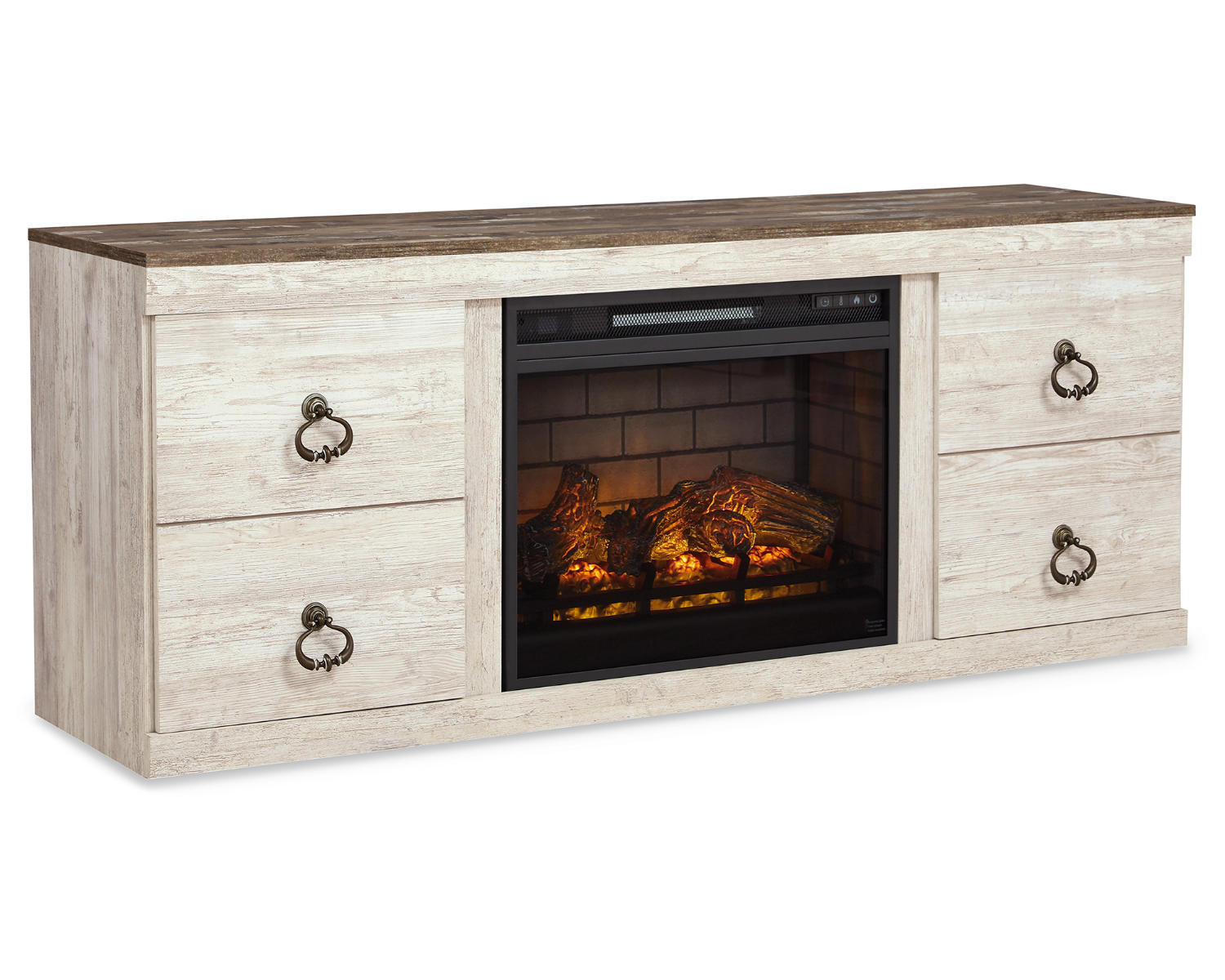 Willowton 4-Piece Entertainment Center with Electric Fireplace