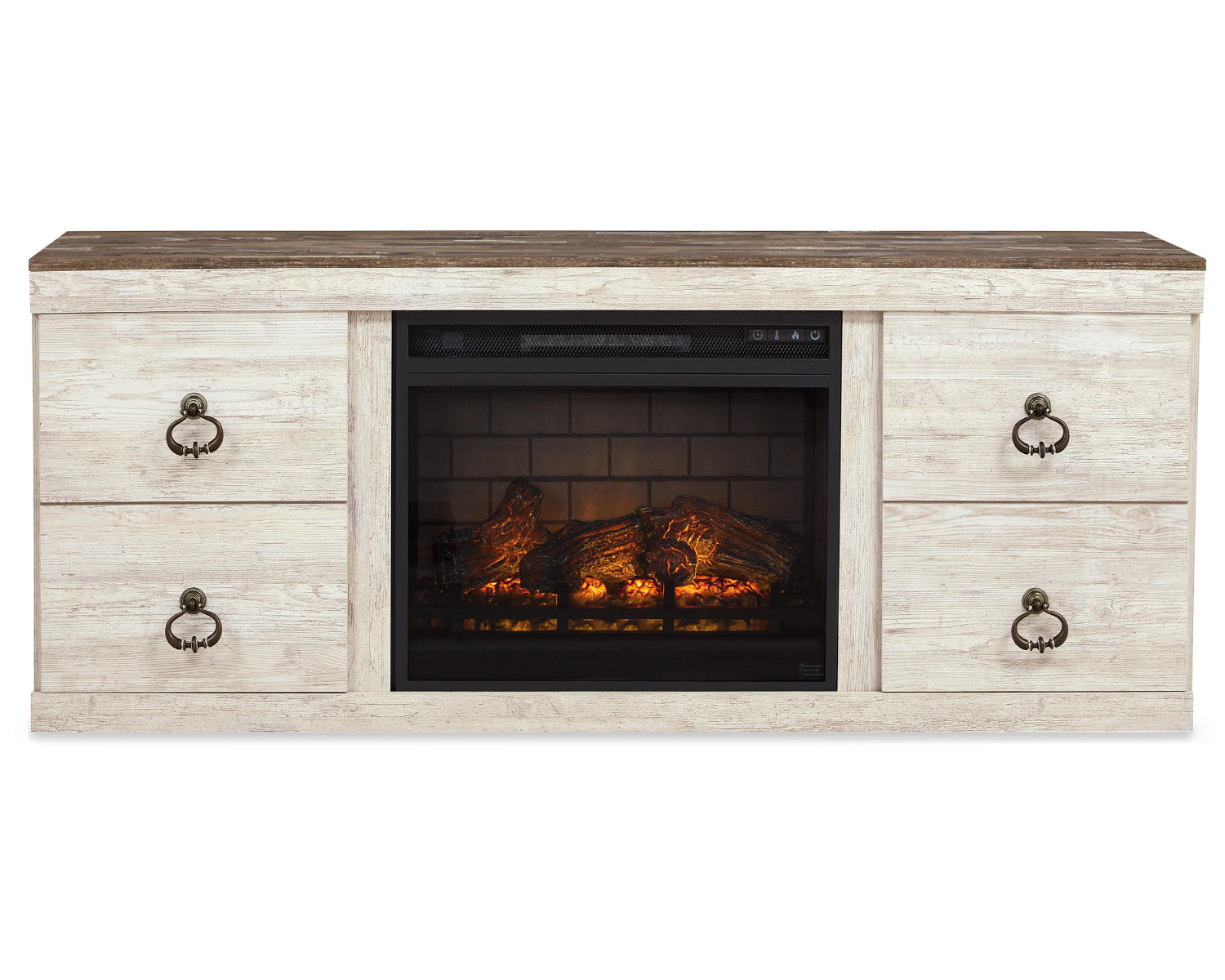 Willowton 4-Piece Entertainment Center with Electric Fireplace