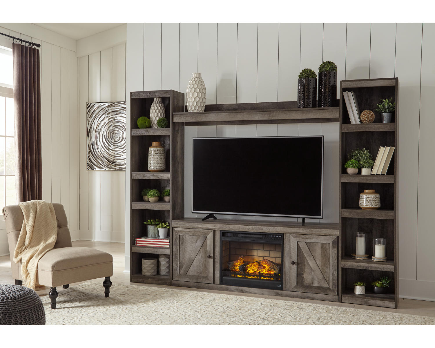 Wynnlow 4-Piece Entertainment Center with Electric Fireplace