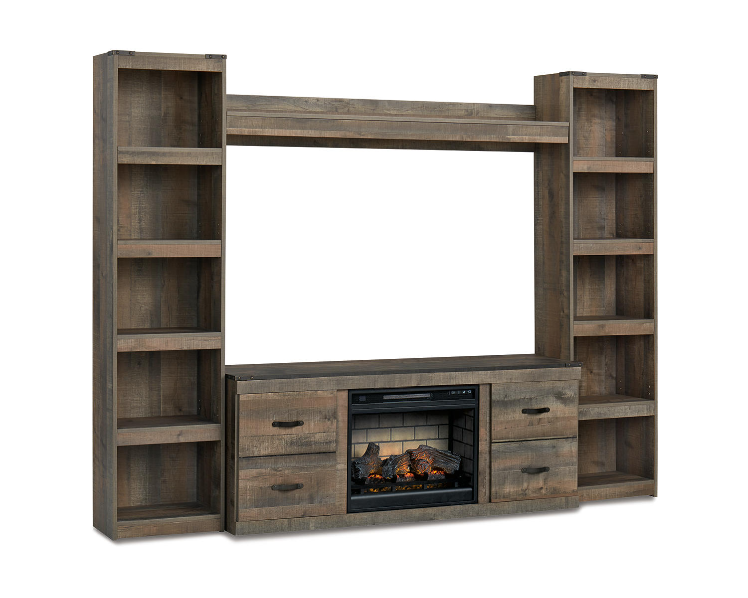 Trinell 4-Piece Entertainment Center with Electric Fireplace