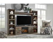 Trinell 4-Piece Entertainment Center with Electric Fireplace