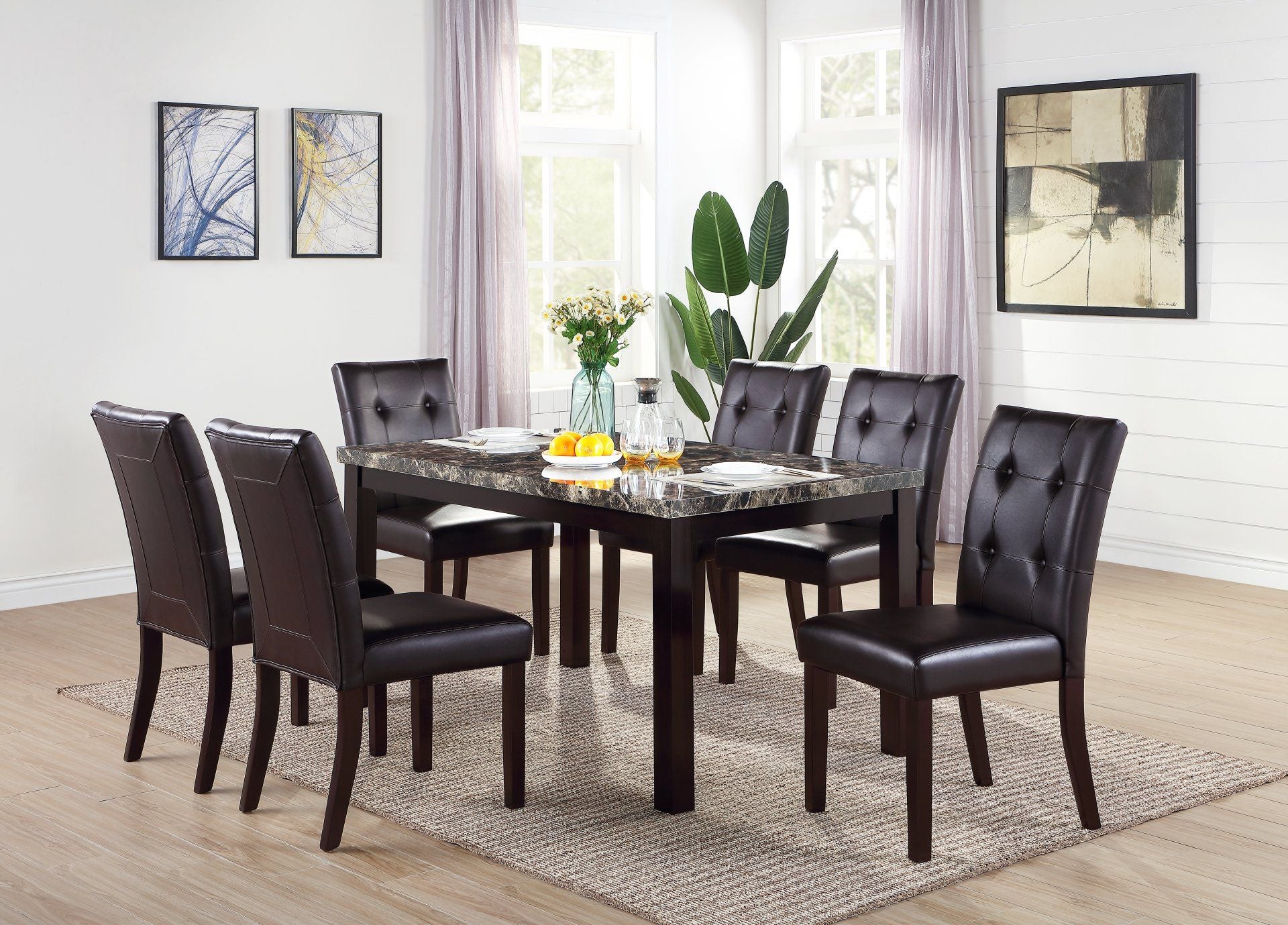 F1078 - DINING CHAIR / DARKBROWN PU