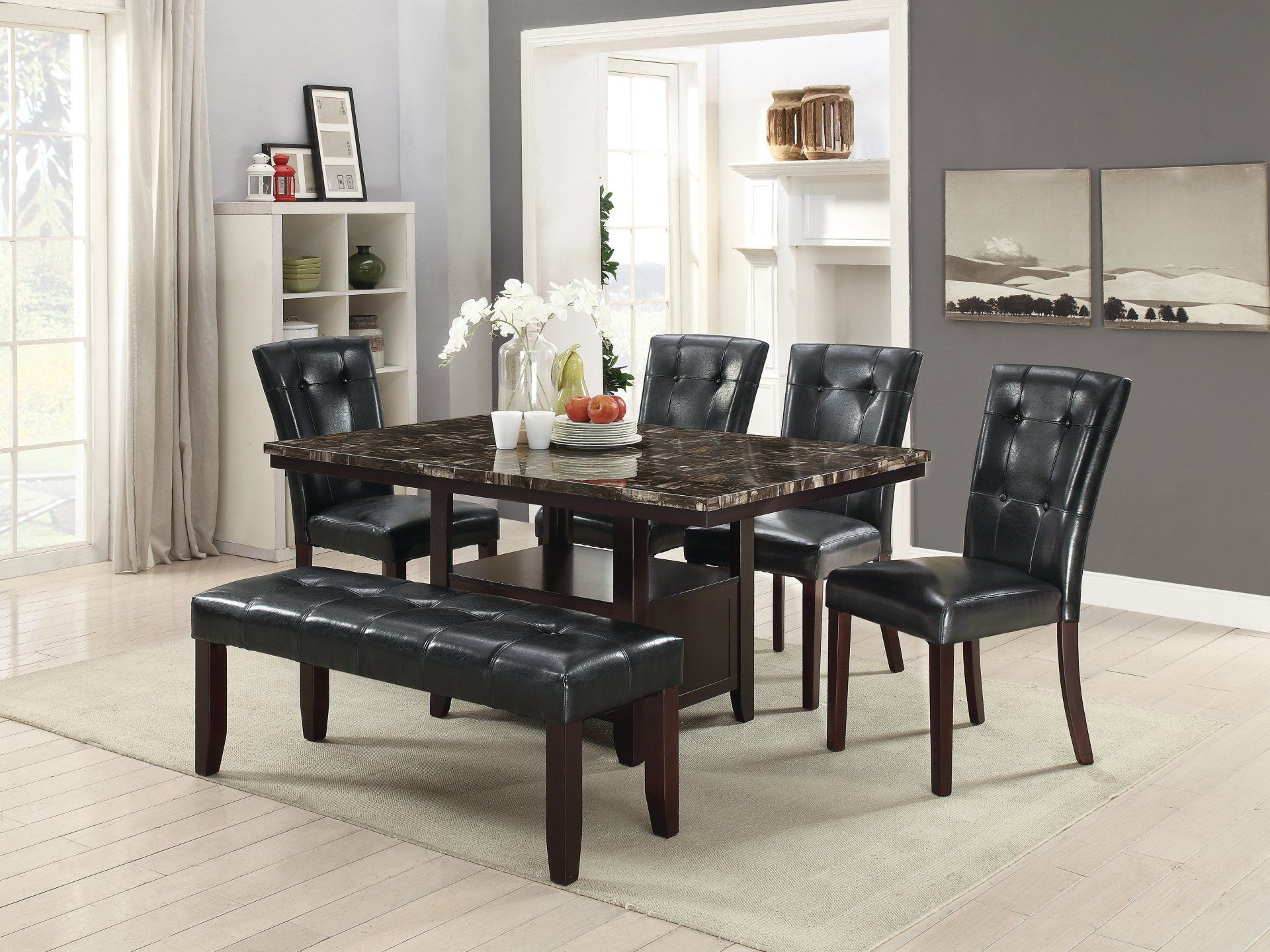 F1751 - DINING BENCH/BLACK PU