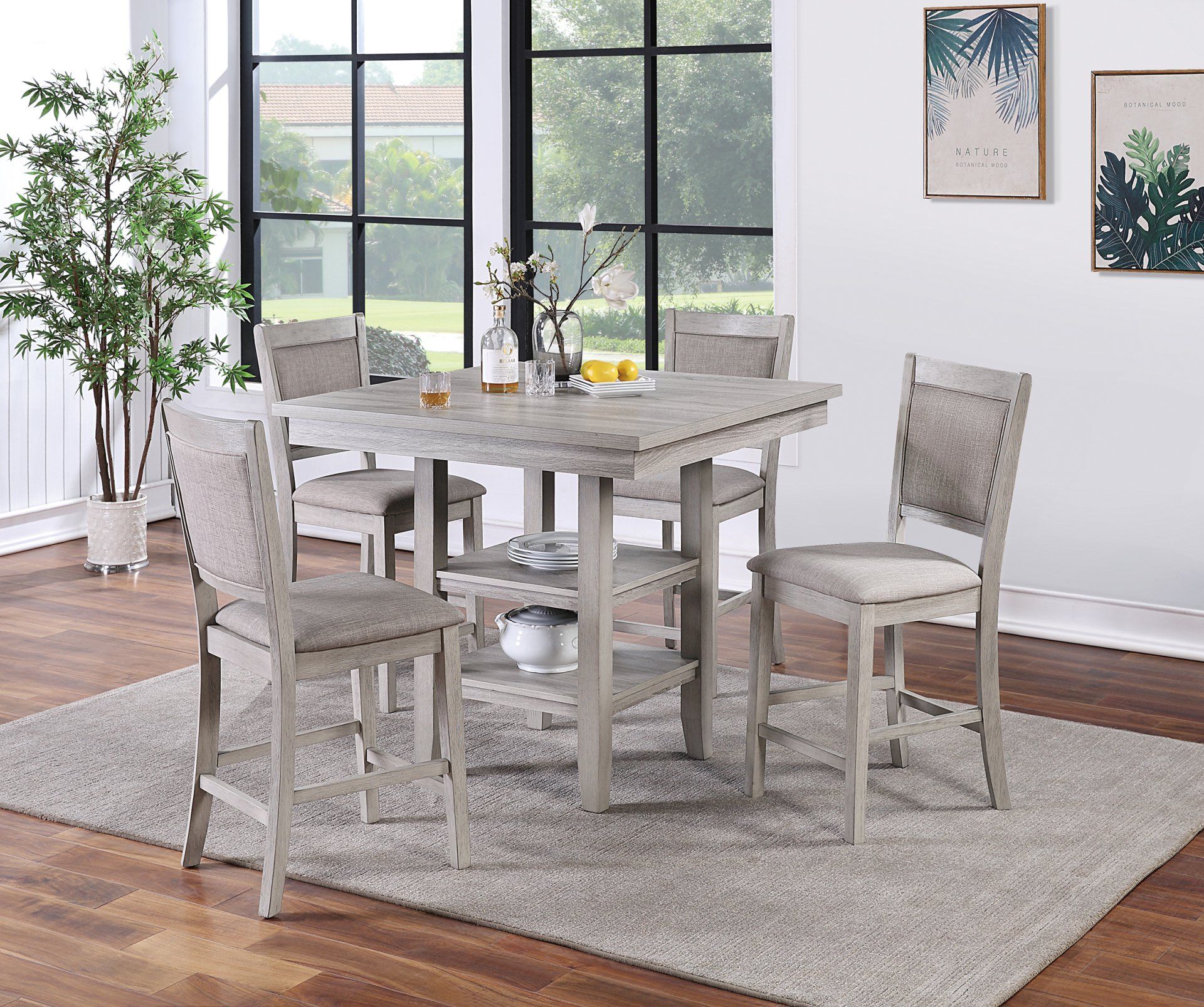 F2604 - 5-PCS COUNTER HEIGHT DINING SET