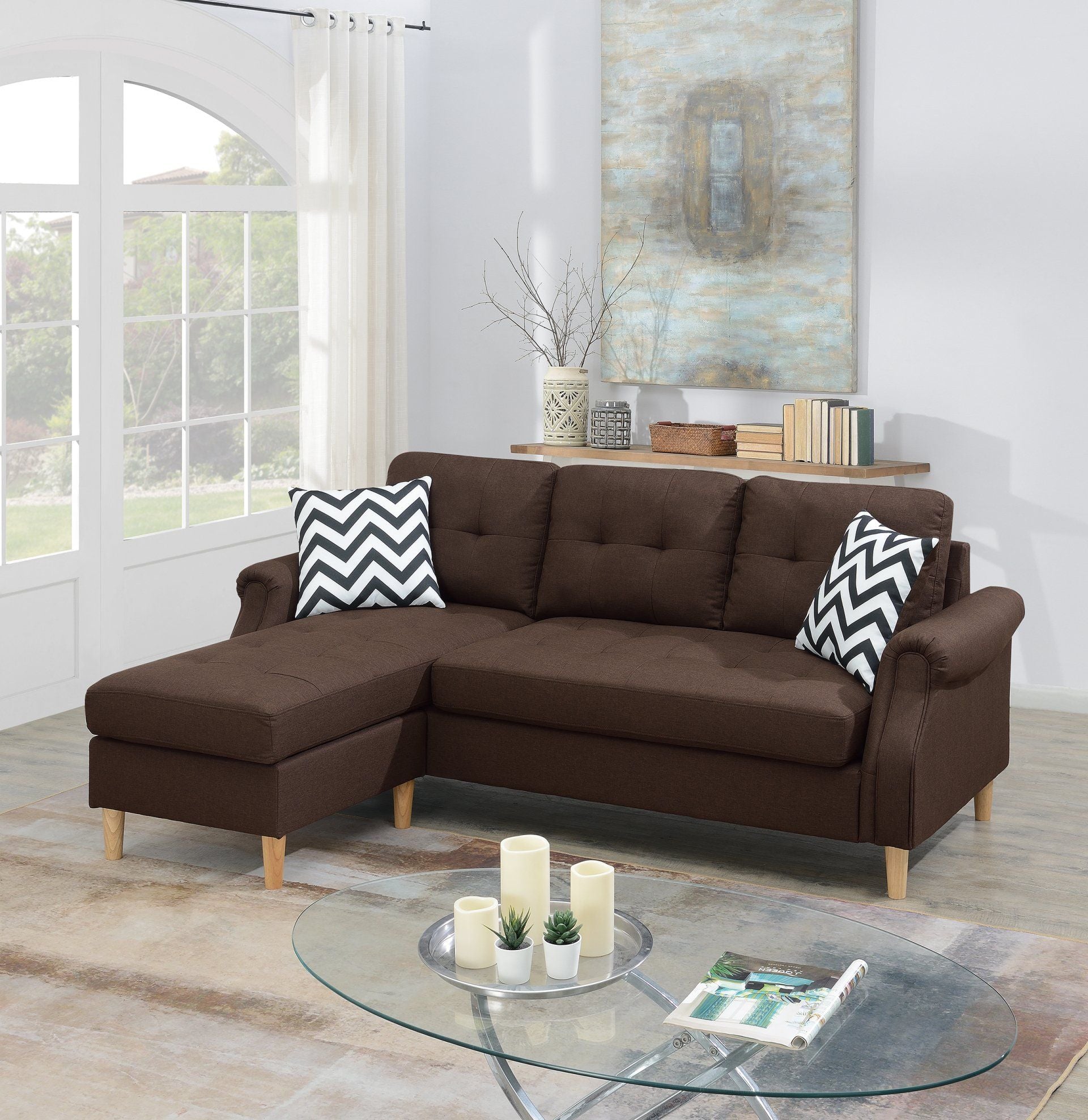 F6457 - SECTIONAL SET W/2 ACCENT PILLOWS