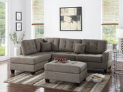 F6504 - 3-PCS SECTIONAL SET/POLYFIBER-COFFEE