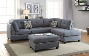 F6975 - JUEGO SECCIONAL DE 3 PIEZAS CON 2 ALMOHADAS DECORATIVAS