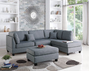 F7606 - 3-PCS SECTIONAL SET W/2 ACCENT PILLOWS