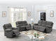 F6699 - RECLINING SOFA/HANDLE/LEATHERETTE/SLATE BLUE
