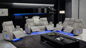 Aurora Massaging Leather Sofa & Loveseat Set