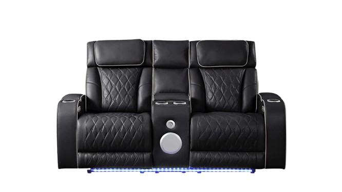 Aurora Massaging Leather Sofa & Loveseat Set
