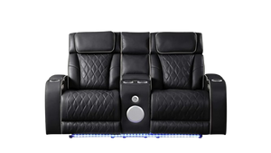 Aurora Massaging Leather Sofa & Loveseat Set
