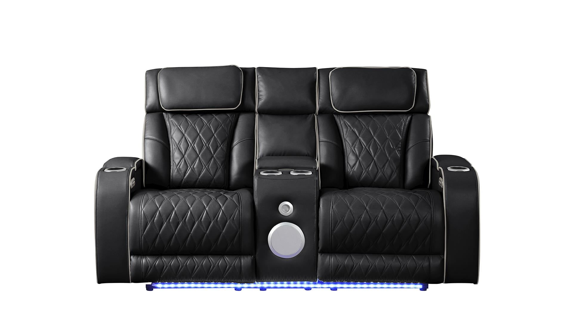 Fortuner Massaging Leather Sofa & Loveseat Set
