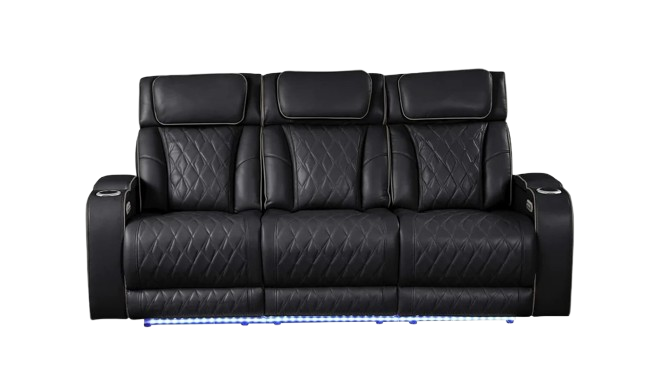 Aurora Massaging Leather Sofa & Loveseat Set