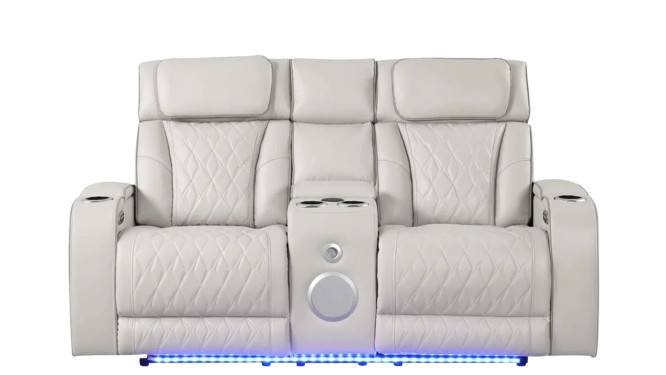 Aurora Massaging Leather Sofa & Loveseat Set