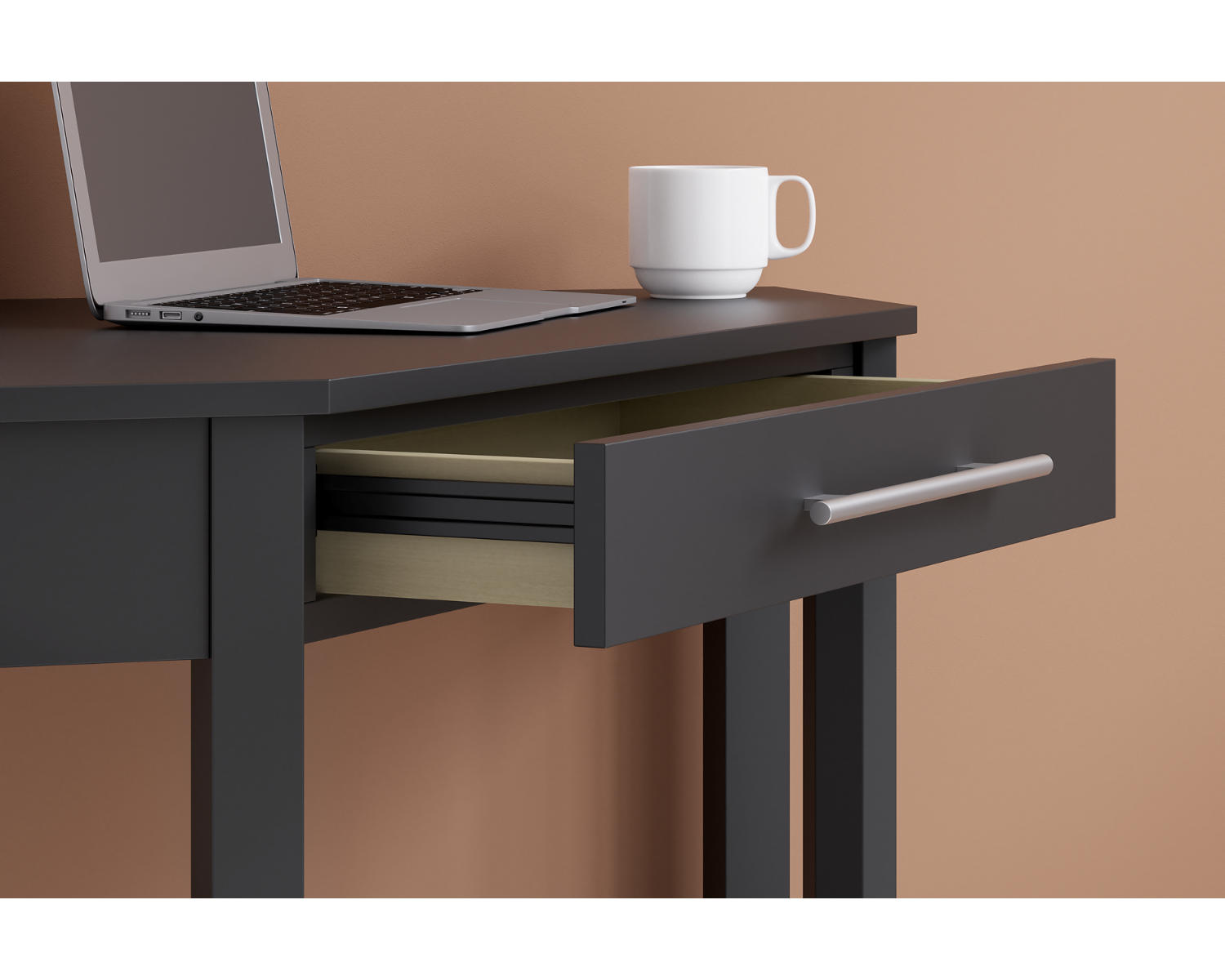 Otaska Home Office Corner Desk with Bookcase