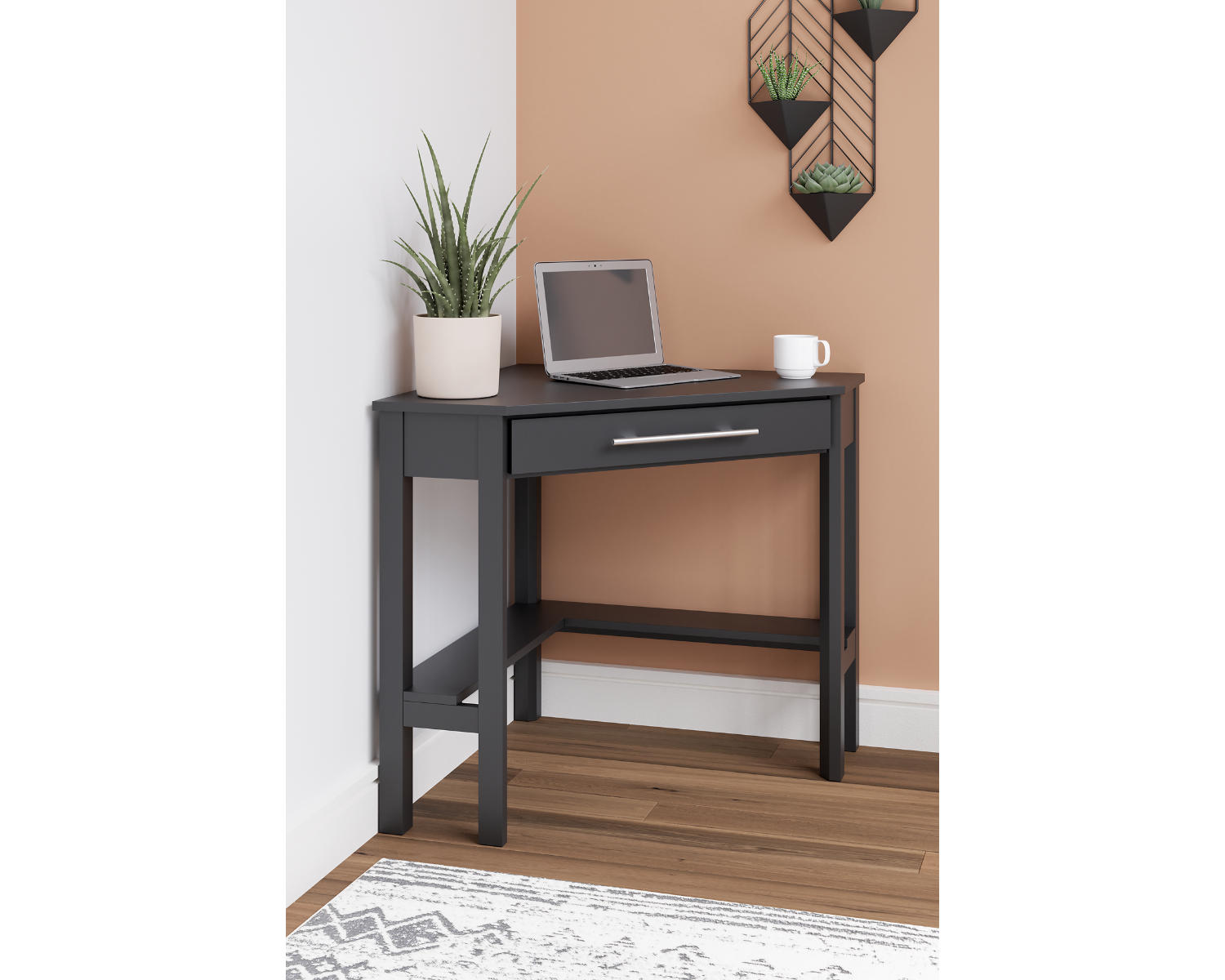 Otaska Home Office Corner Desk with Bookcase