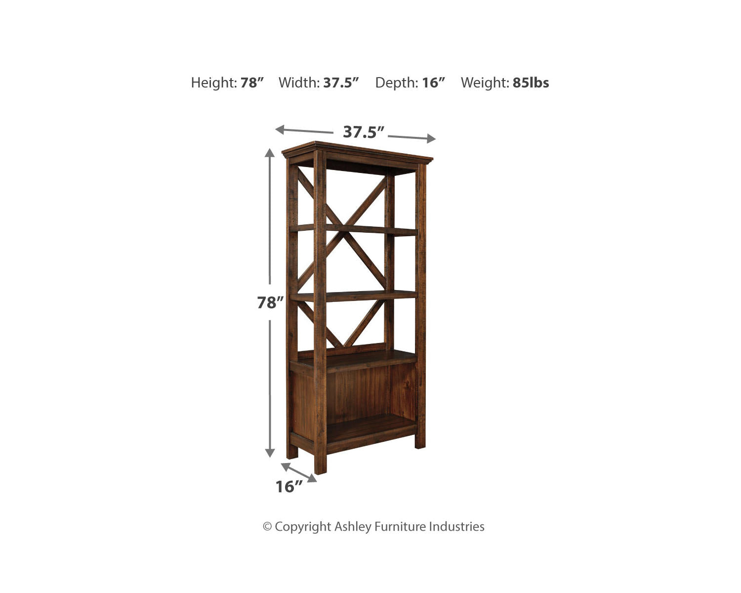 Baldridge 75" Bookcase