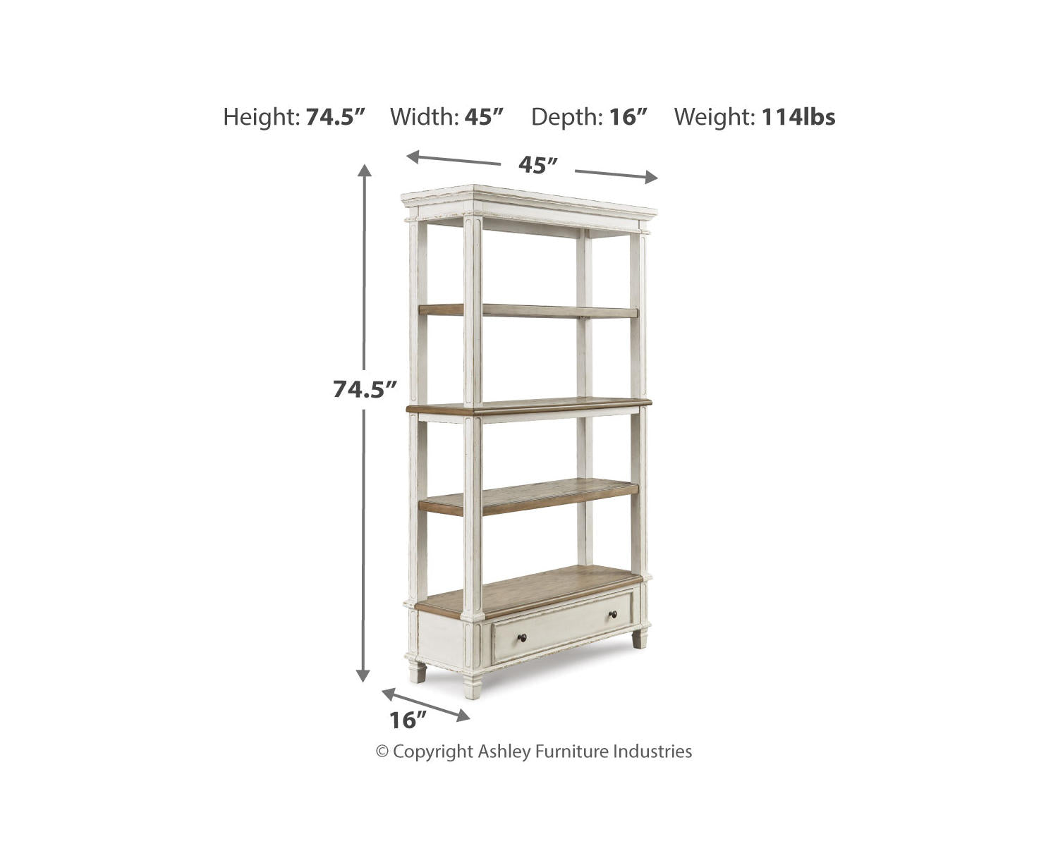 Realyn 75" Bookcase