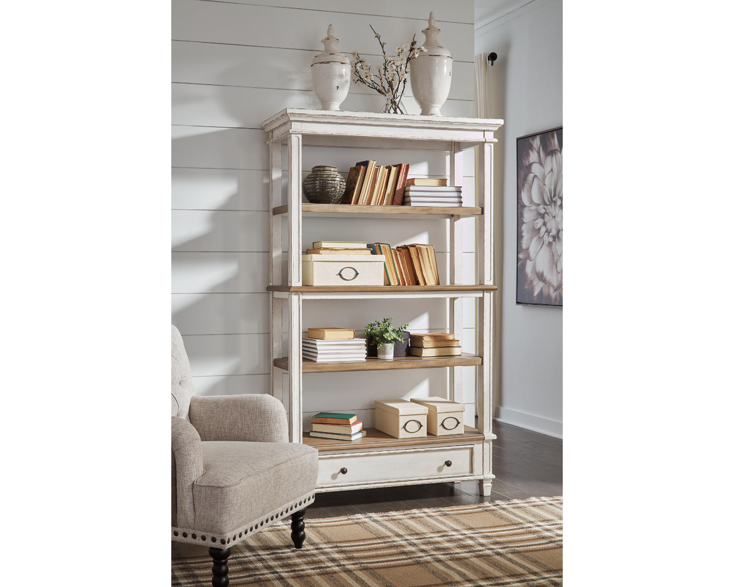 Realyn Home Office Desk and Bookcase
