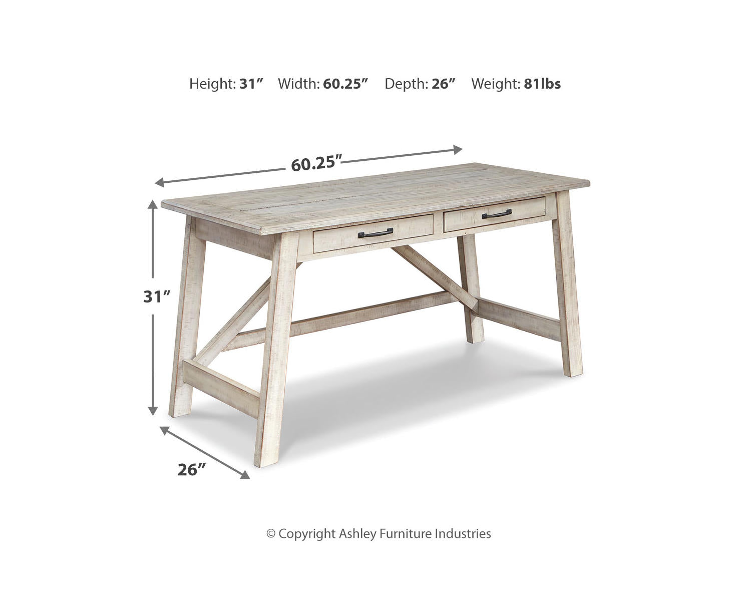 Carynhurst 60" Home Office Desk