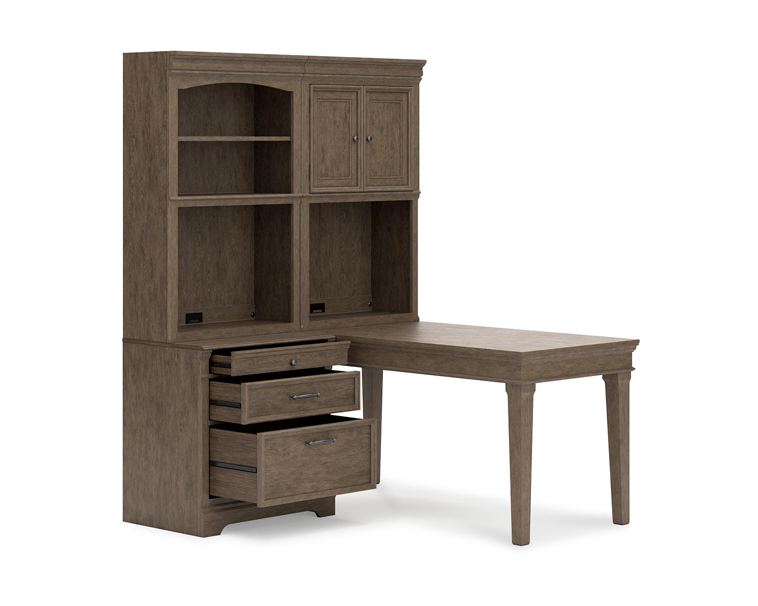 Janismore 4-Piece Bookcase Wall Unit with Desk