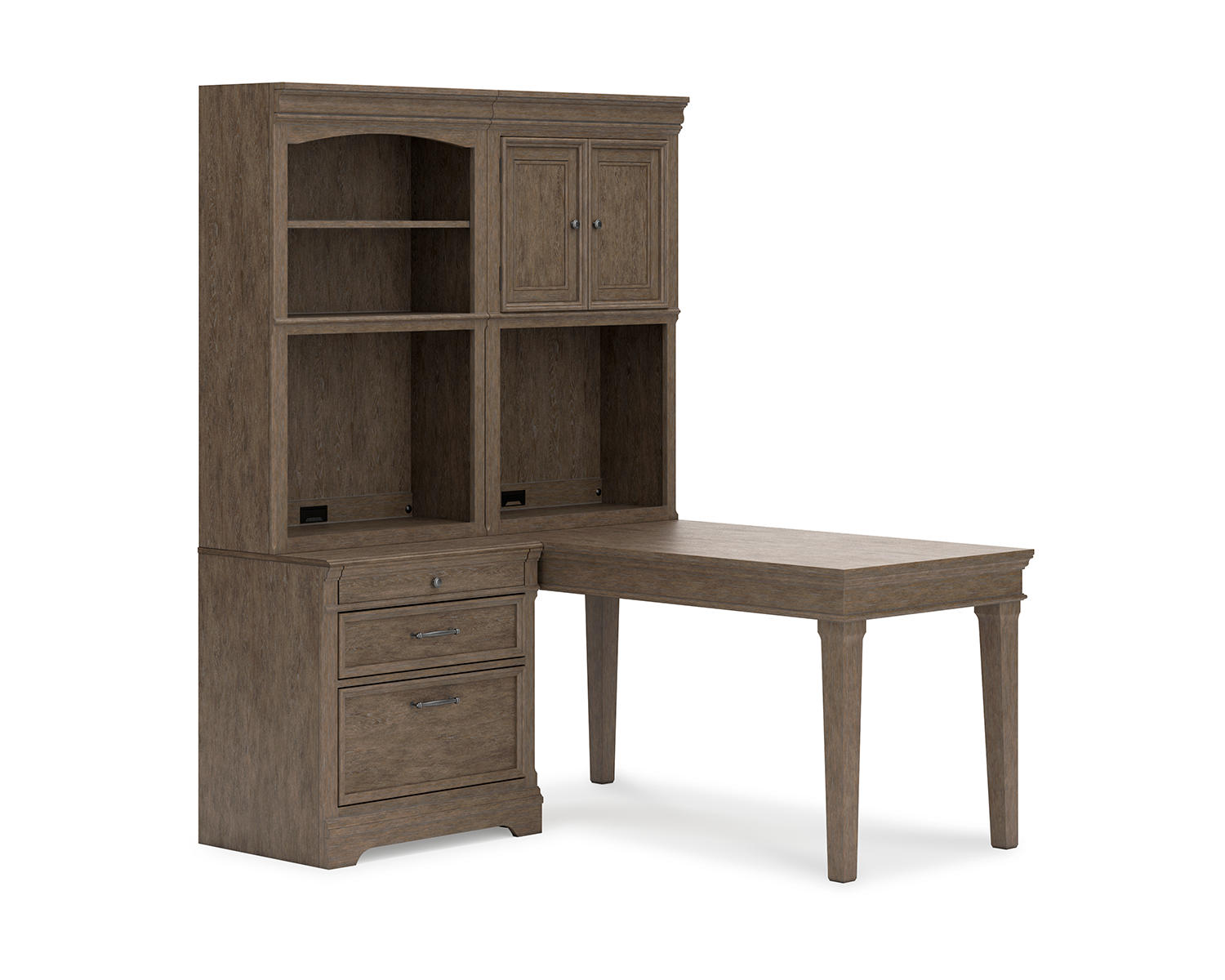 Janismore 4-Piece Bookcase Wall Unit with Desk